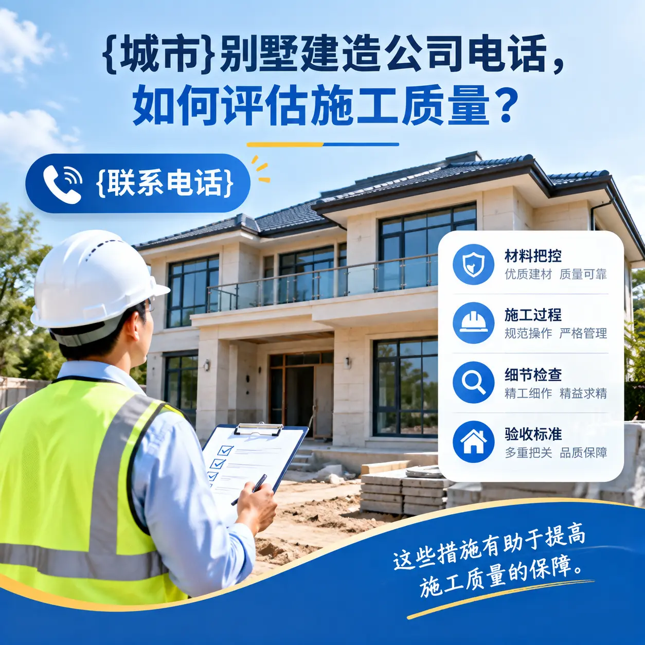 清镇别墅建造公司电话,如何评估施工质量?