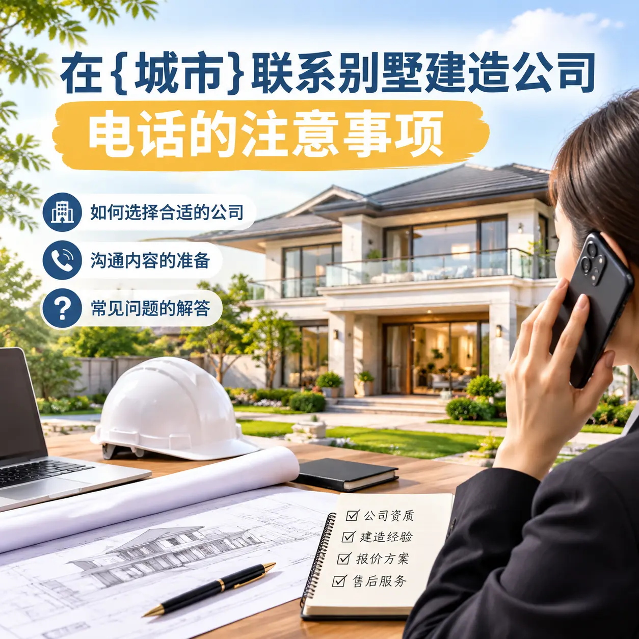 在清镇联系别墅建造公司电话的注意事项