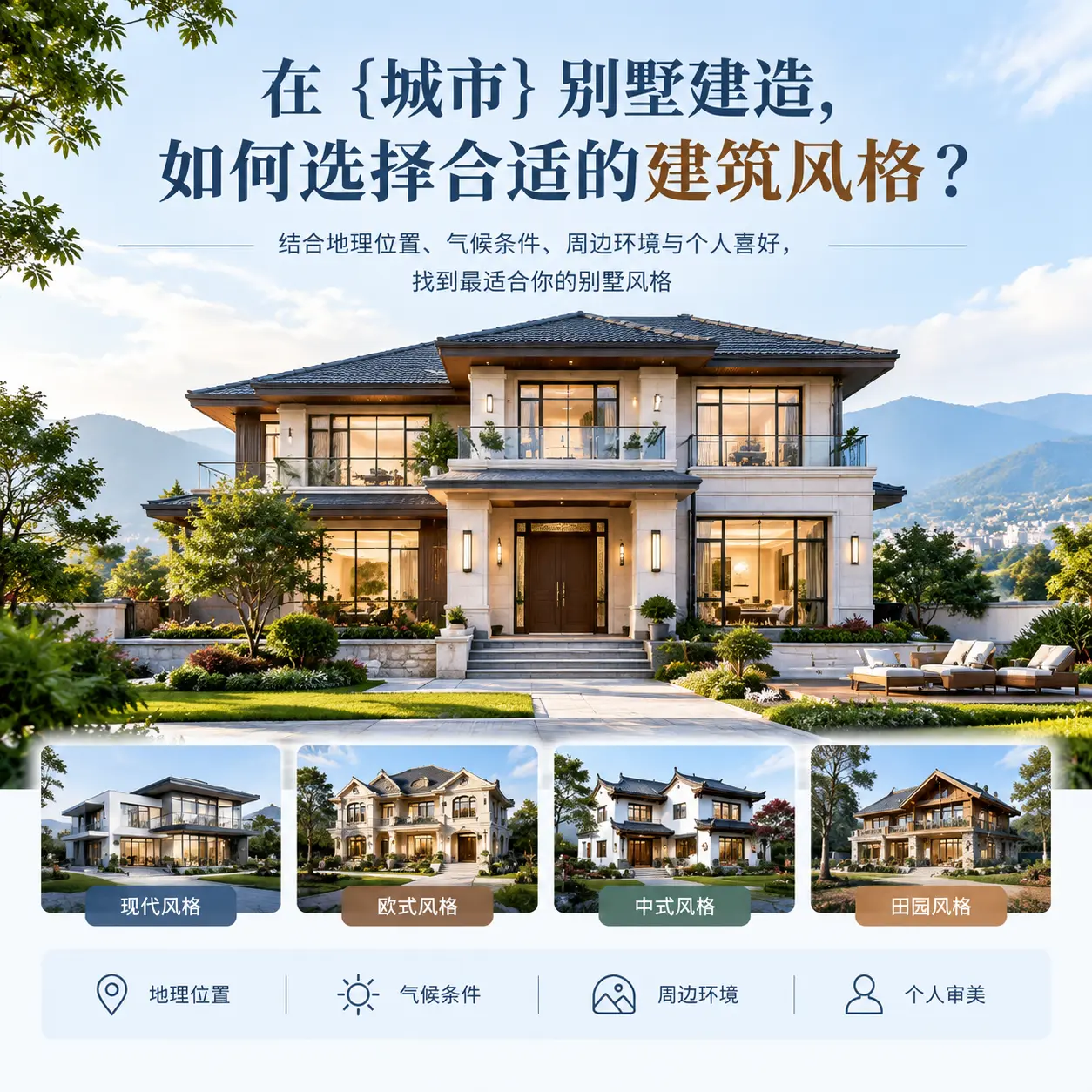 在 清镇 别墅建造，如何选择合适的建筑风格？